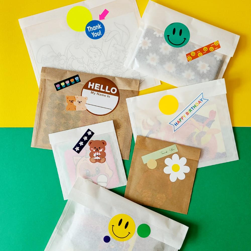 미니 페이퍼백 반투명 구디백 선물 카드 엽서 포장 답례품 종이 봉투
