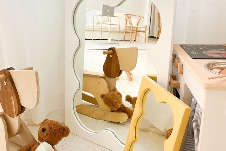 [단독] 원목 프레임 벽걸이 웨이브 미러 3size 4colors