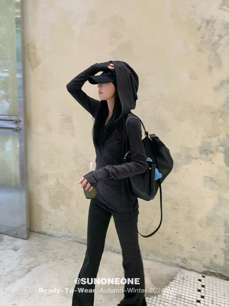 Daily Casual Slim Hood Sleeve & Long Pants