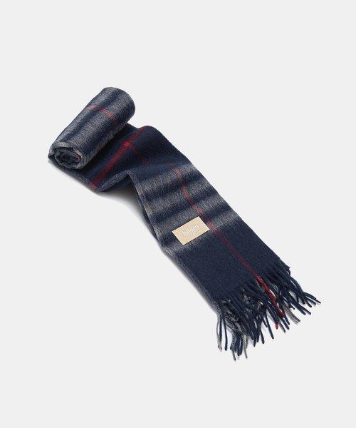 wool classic check muffler (M008_navy)