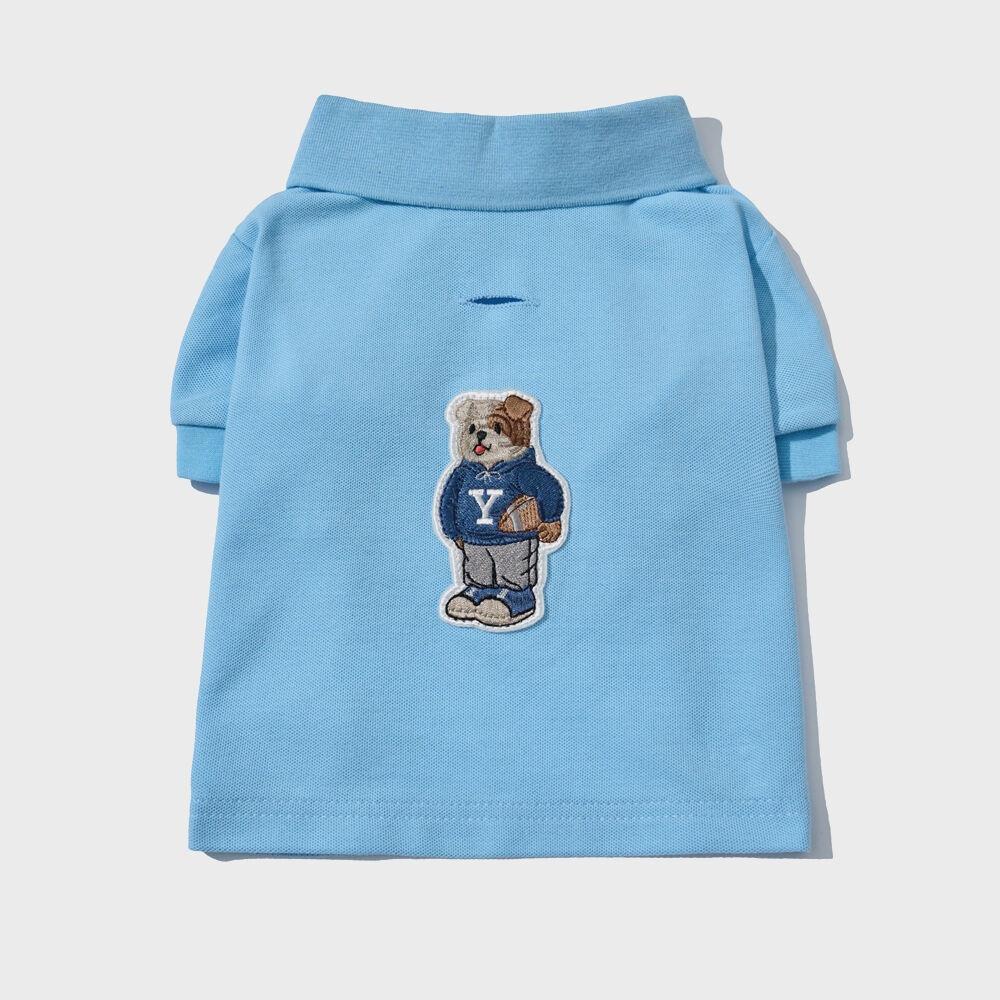 EMBROIDERY DAN QUICK DRY PIQUE DOGGY POLO SHIRT LIGHT BLUE