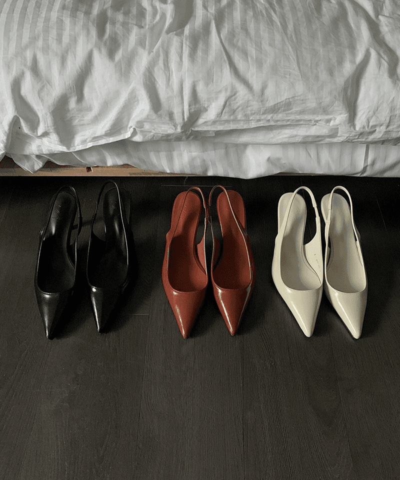 앤두 글로시 스틸레토 슬링백힐 SH532