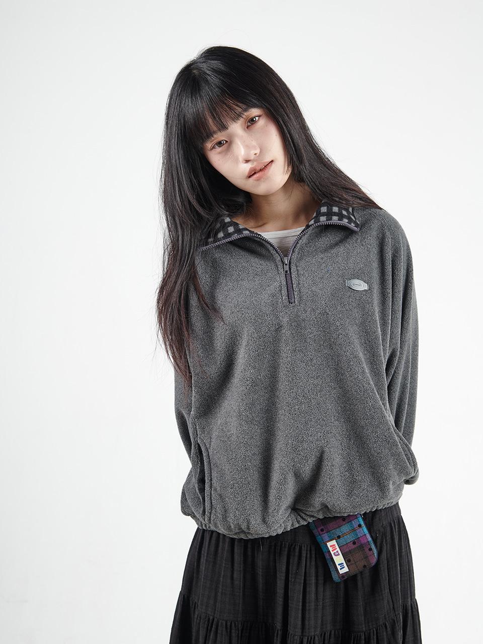 [2차 입고]Double Fleece Anorak (Charcoal Black)