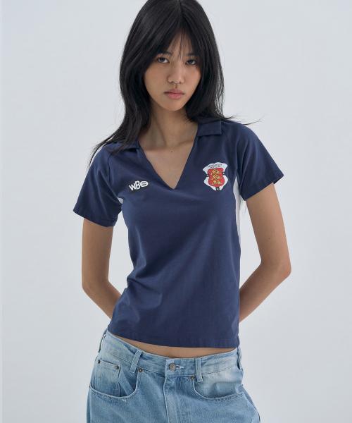 Cotton Football Half Sleeve Navy