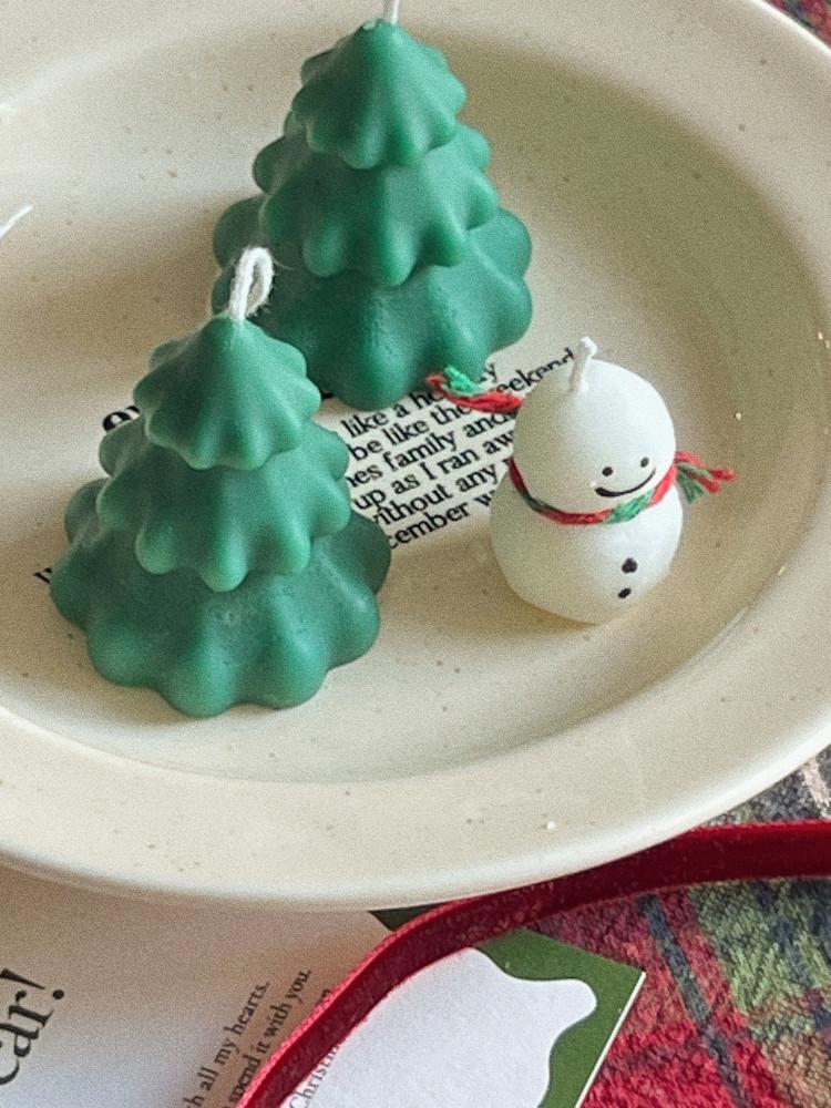 미니 3단 트리 크리스마스 캔들 연말 선물 소품