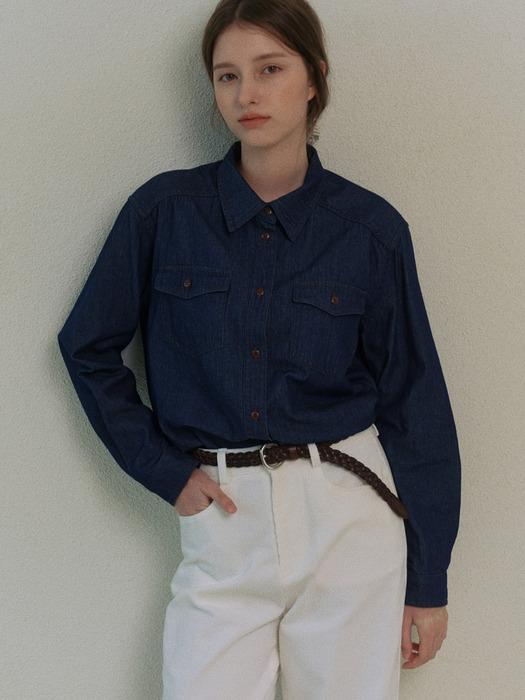 포켓 데님 셔츠_Indigo