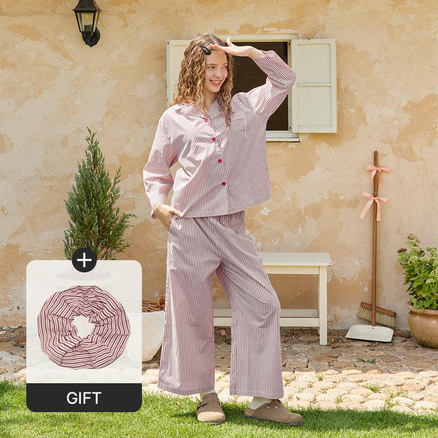 디셈버 파자마 세트 - 레드