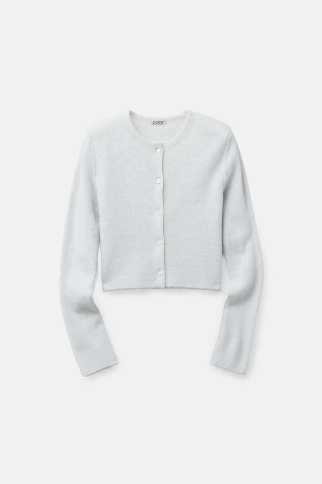 더블 레이어 크롭 가디건 (아이스블루)