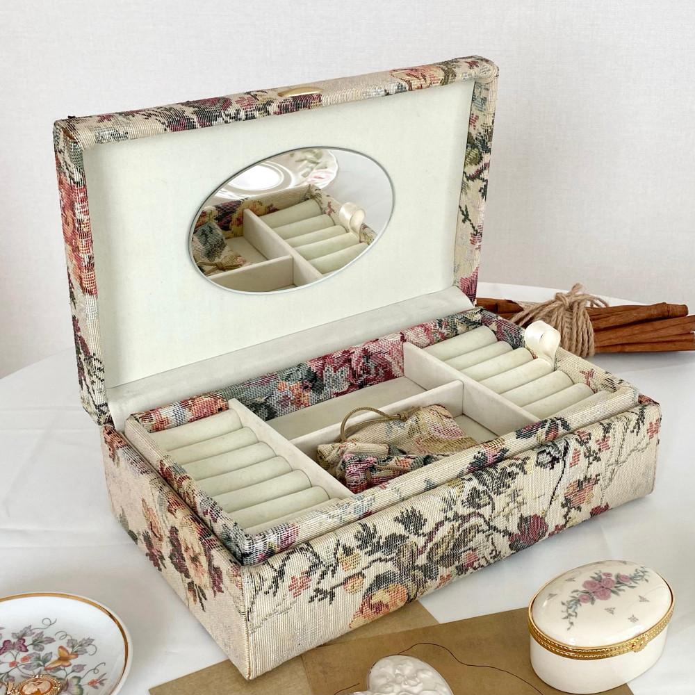 리얼빈티지 패브릭 플라워 주얼리박스 악세사리함 보석함