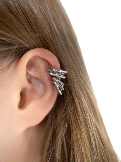 MINI POLYGON EAR CUFF PALLADIUM