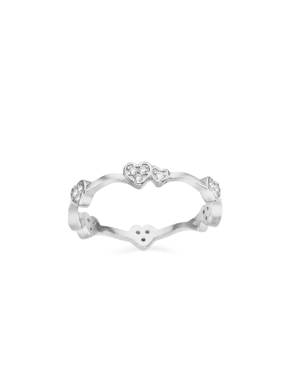 two heart wave ring