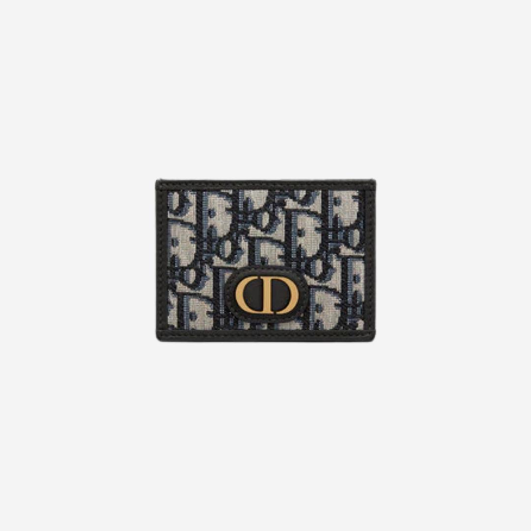 Dior 30 Montaigne Card Holder Blue Dior Oblique Jacquard