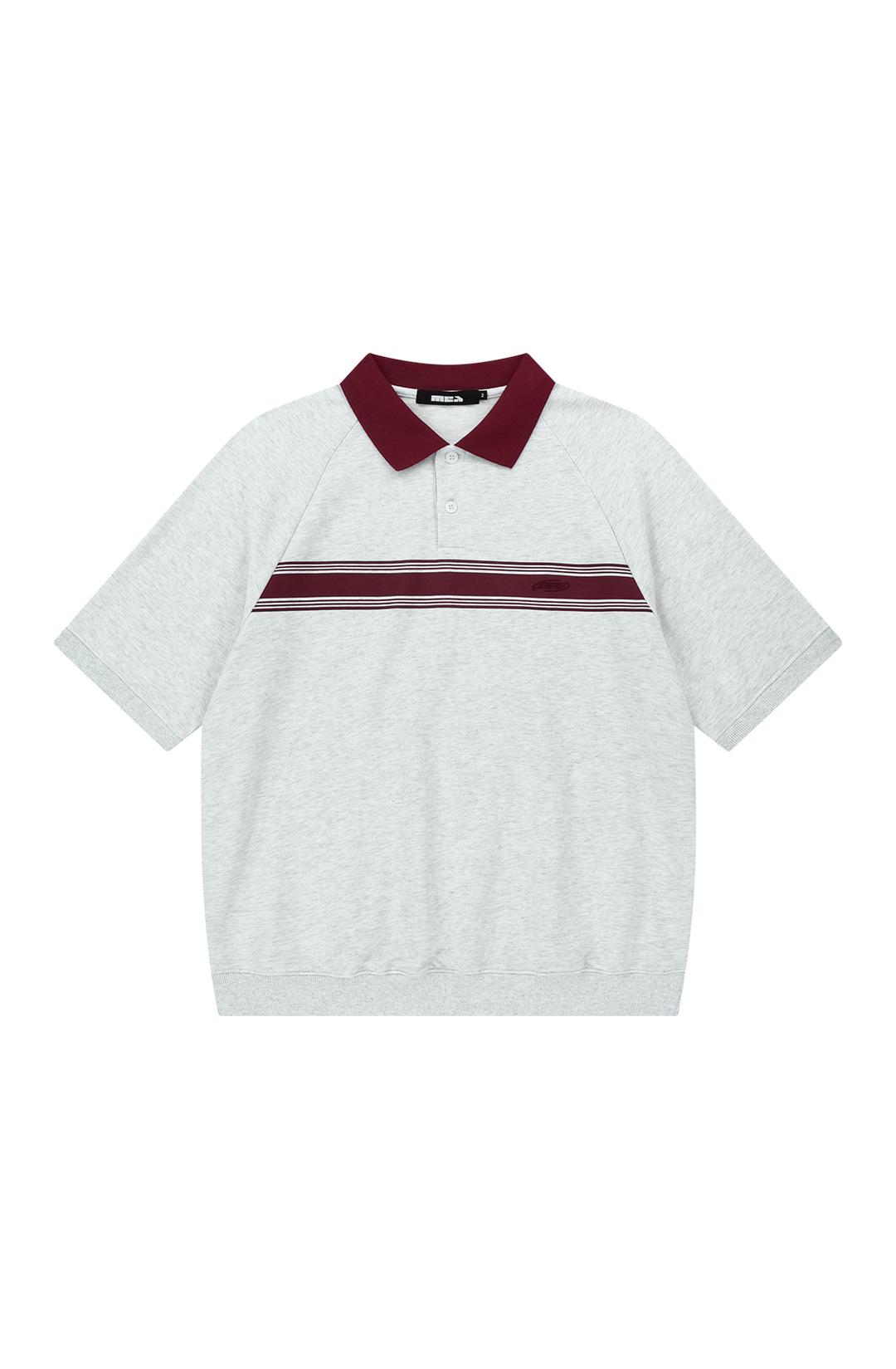 SHORT SLEEVE POLO SWEAT [MEL.GREY]