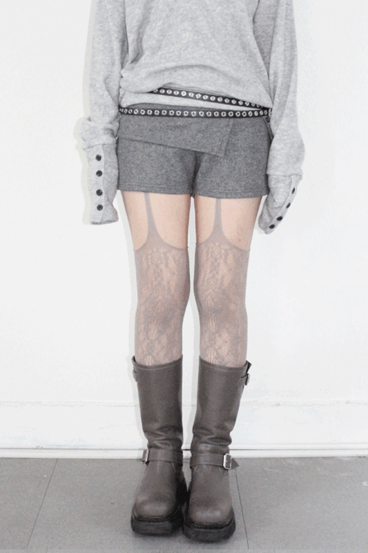 garter stockings (grey)