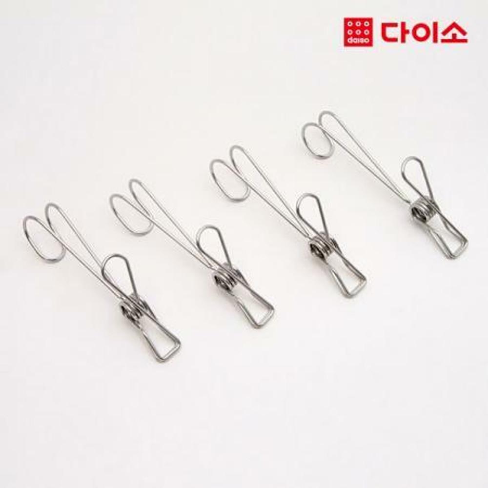 [다이소]고리로거는 스텐걸이집게 4P-1025920