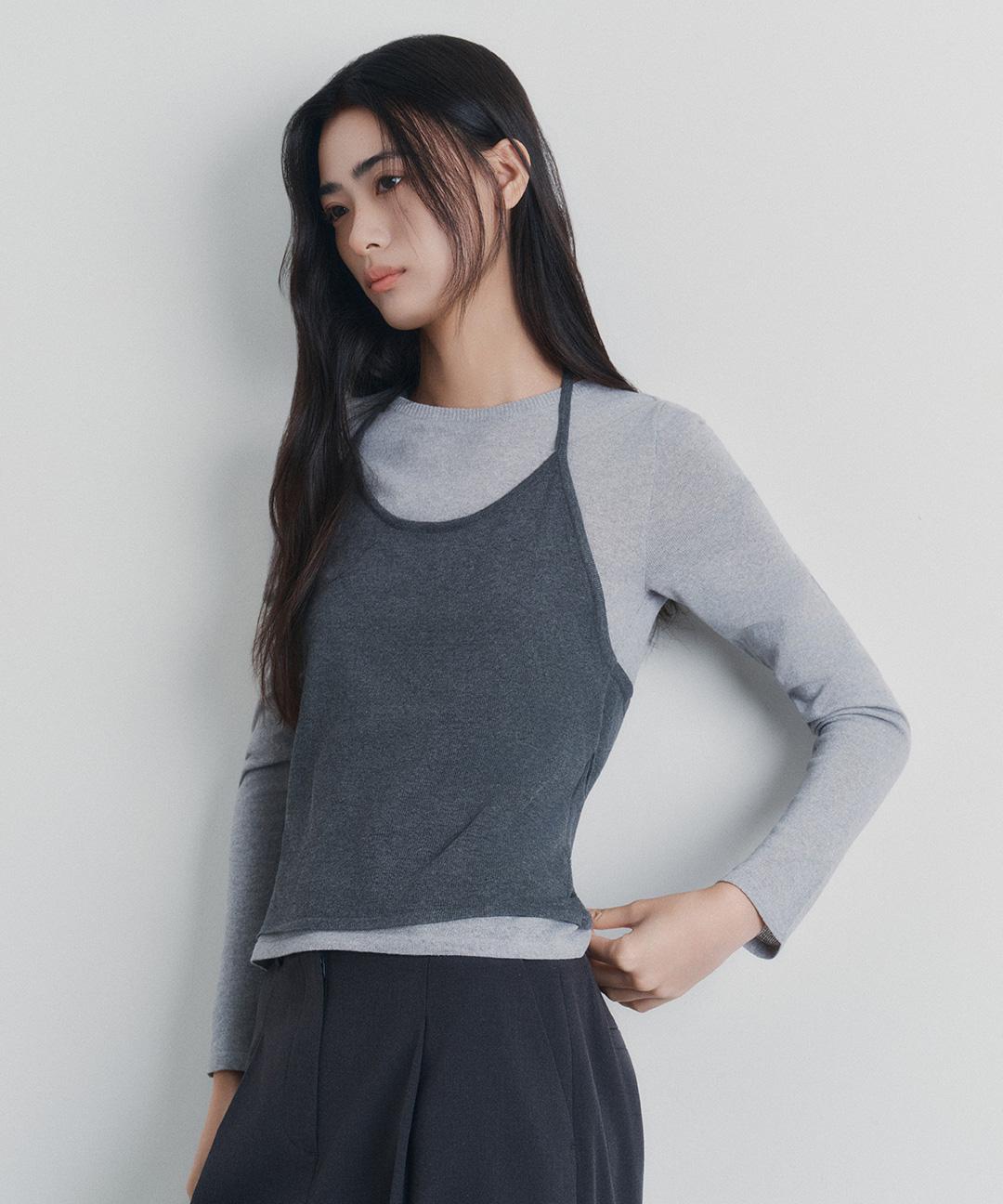 미쏘 [출근룩🍂]레이어드 스트랩 풀오버_MIWKAF949T