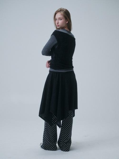 JERSEY DRAPE SKIRT, BLACK