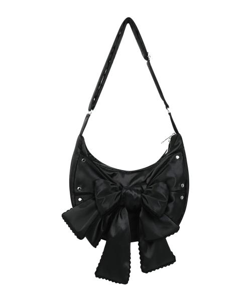 Laced Ribbon Shoulder Bag (Black)