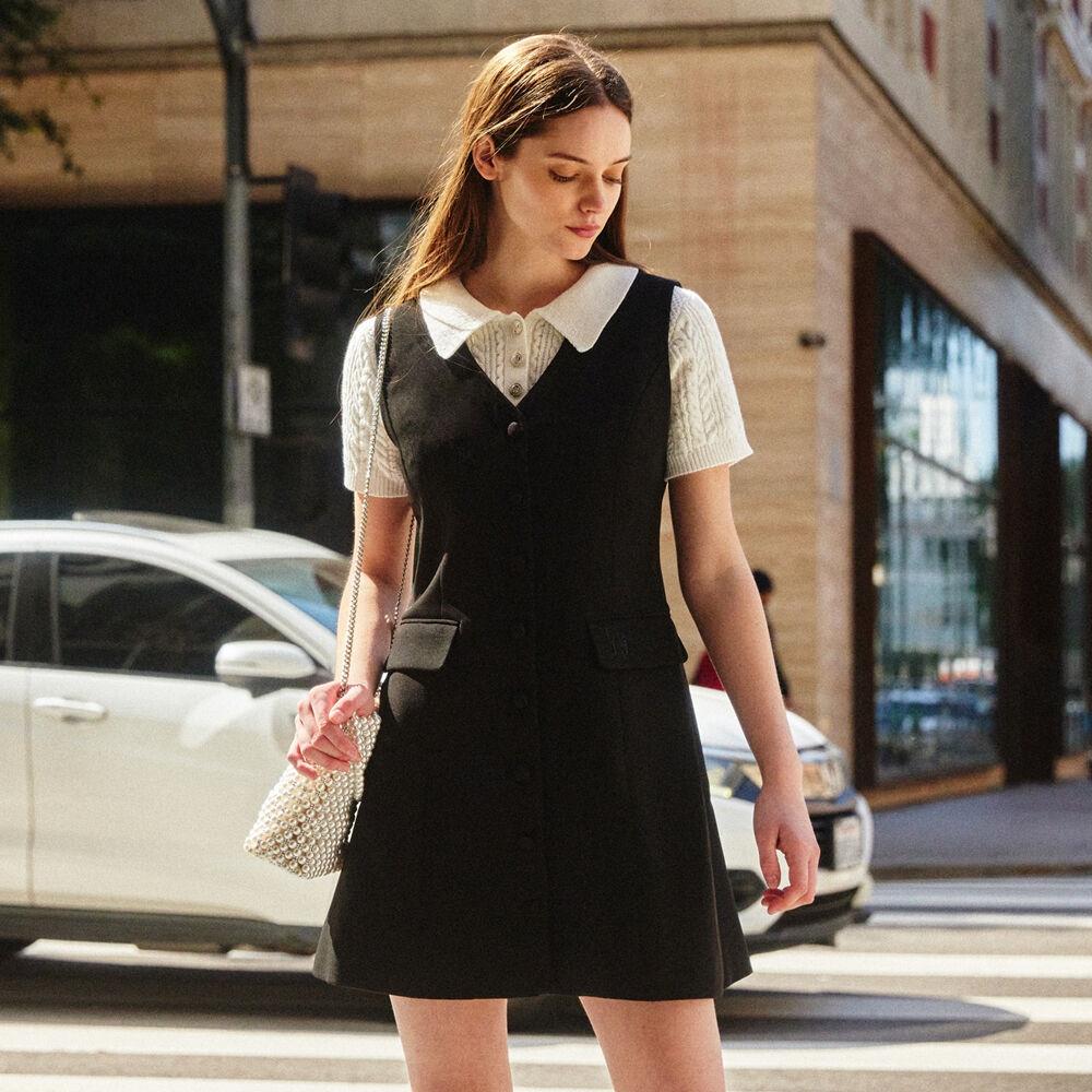 WOMAN 버튼 미니 원피스 [BLACK] / WBC1L15506