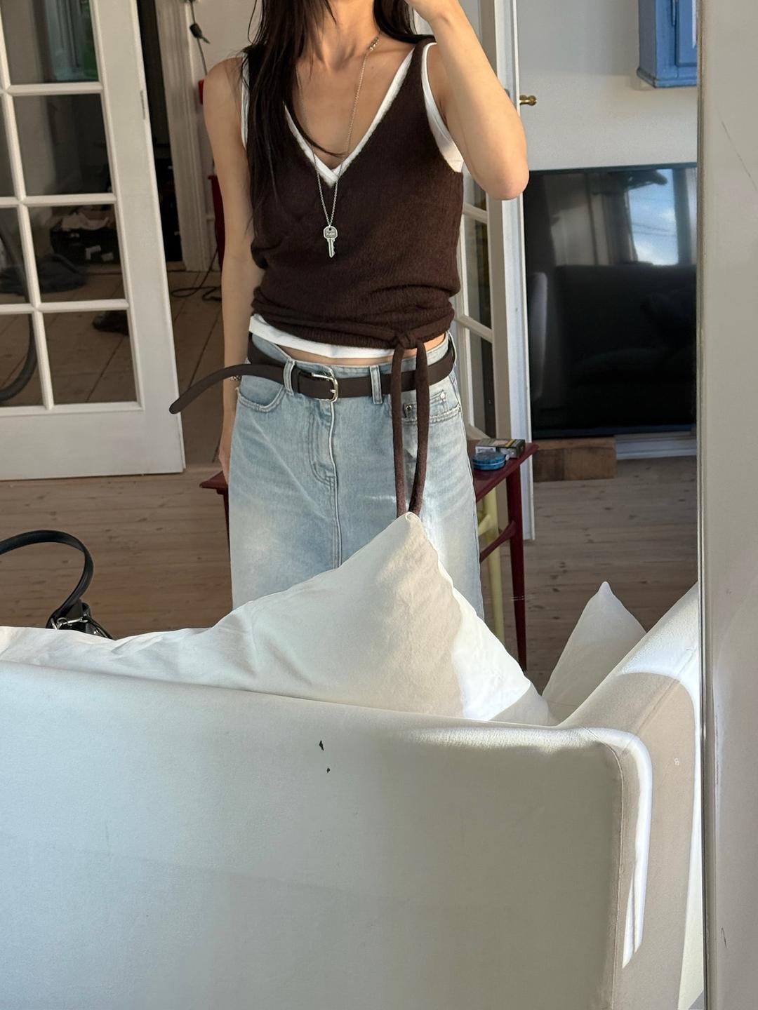 [ARCHITECT] KID MOHAIR LAYER BUSTIER (BROWN)