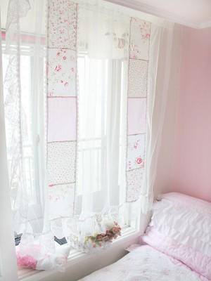 쉐비망사레이스커튼-다양한 고급레이스들과 플라워패치의 조화