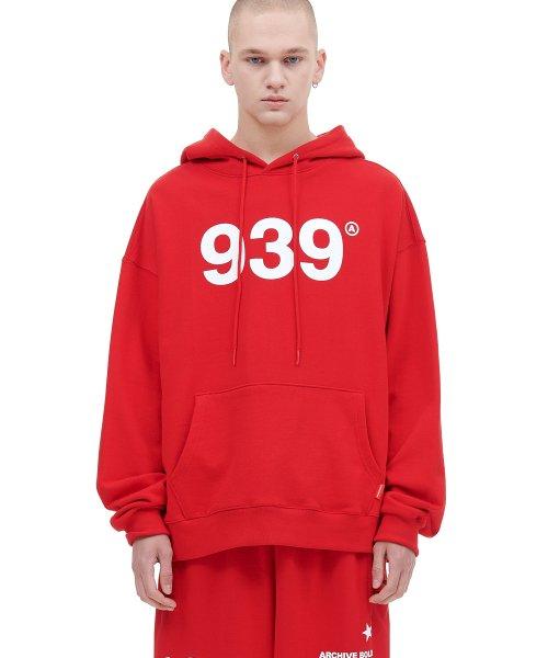 939 LOGO HOOD (DEEP RED)