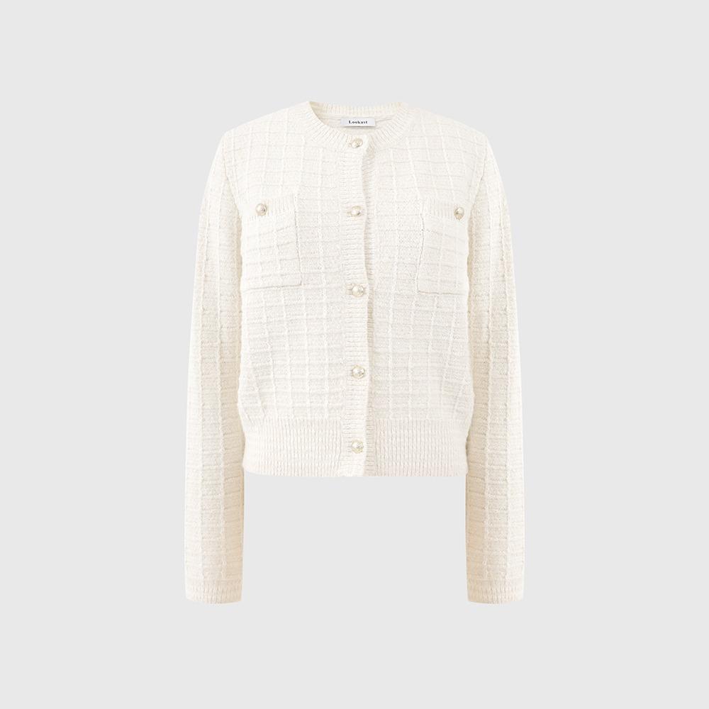[1차 리오더] 아이보리 유나 트위드 니트 가디건 / IVORY UNA TWEED KNIT CARDIGAN