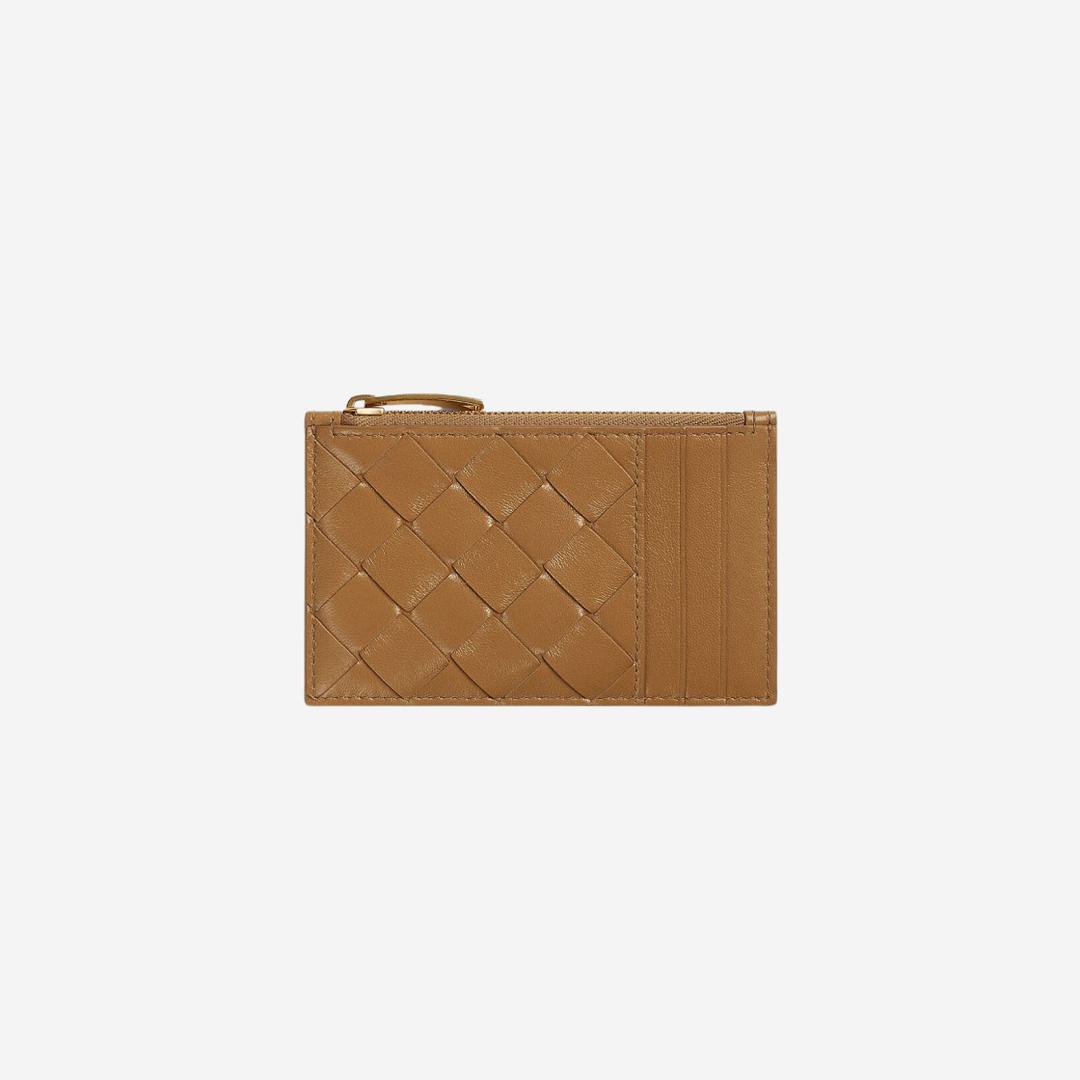 Bottega Veneta Zipped Card Case Caramel