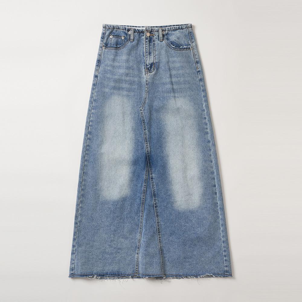 [PLZPROJECT]MAXI DENIM SKIRT, MEDIUM BLUE