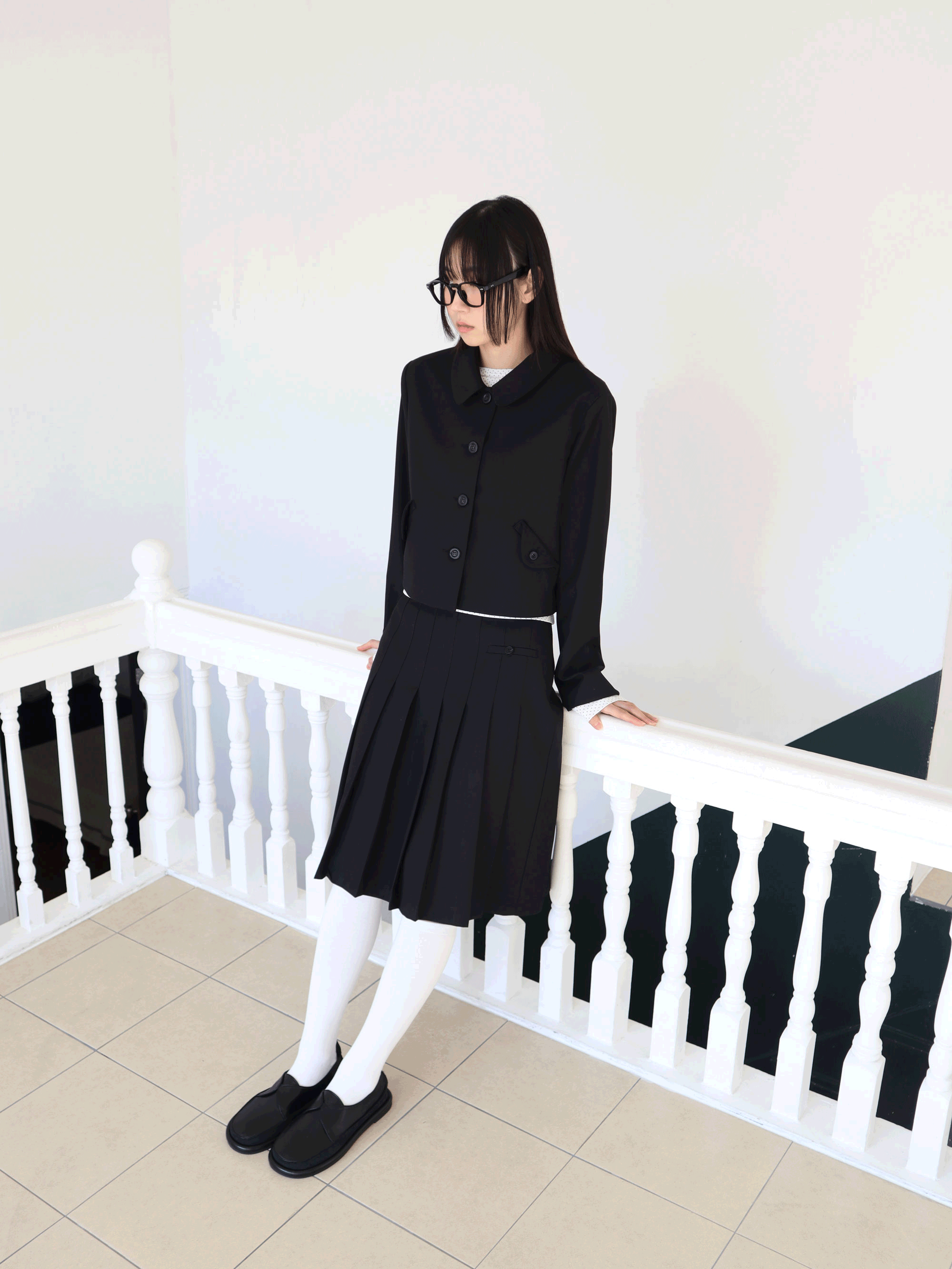김미 마일 플리츠 슬랙스 스커트