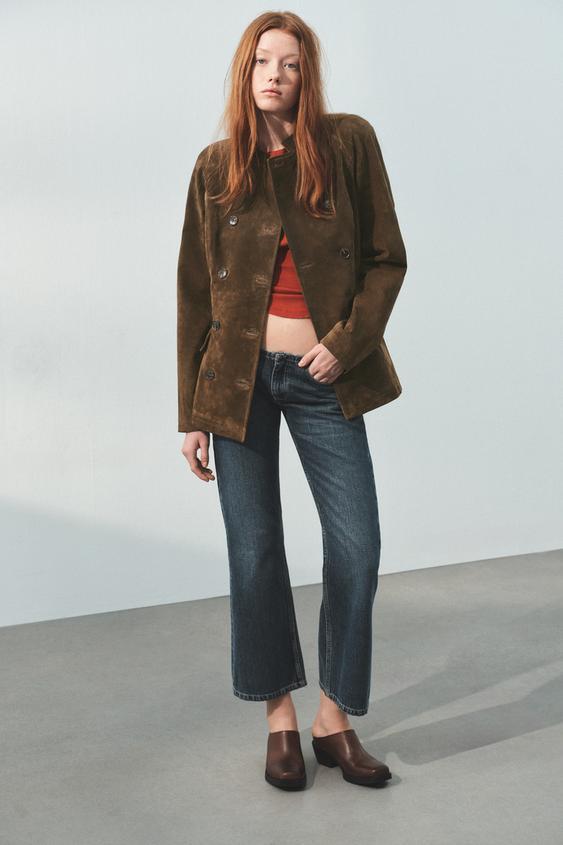 100% 스웨이드 슬림핏 재킷