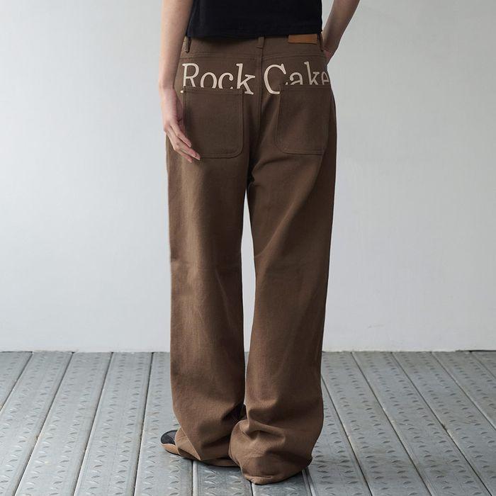 Lettering Hide Pants - Brown