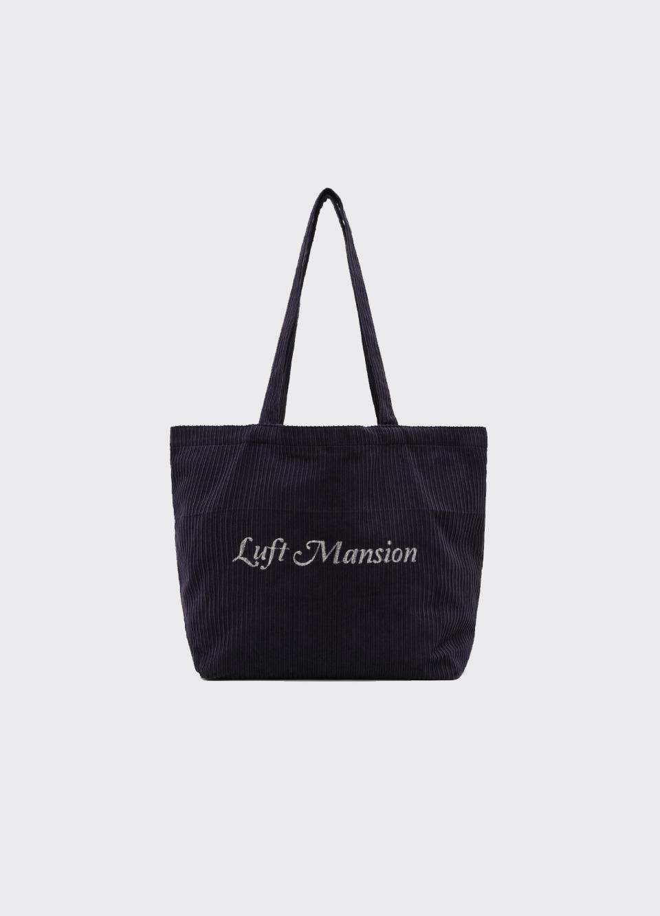 MANSION CORDUROY BAG - NAVY/SILVER