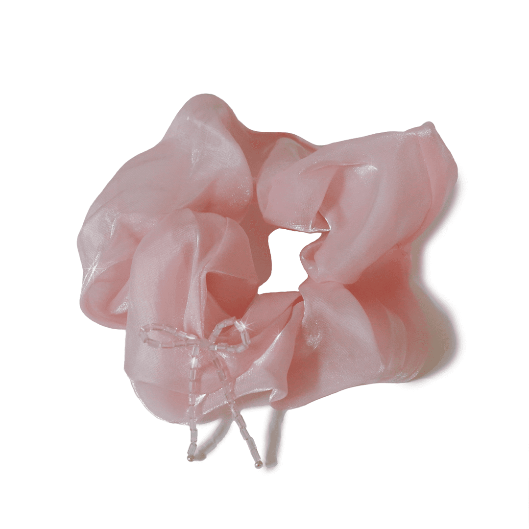 Pink ribbon scrunchie