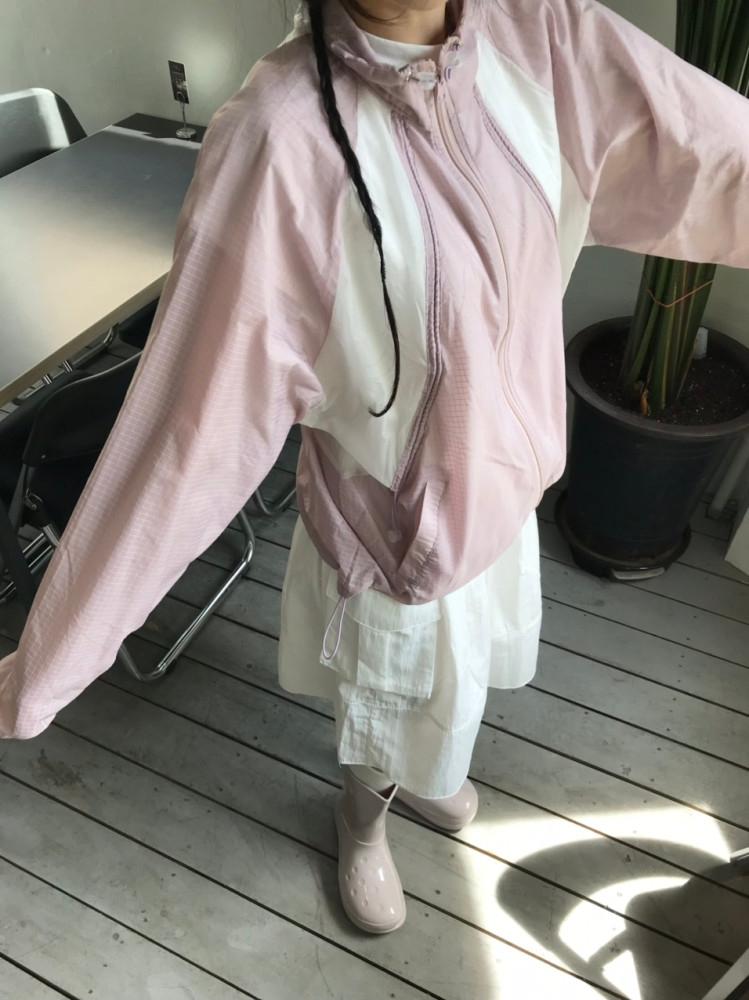 [히피디피] grid wind breakers (pink)
