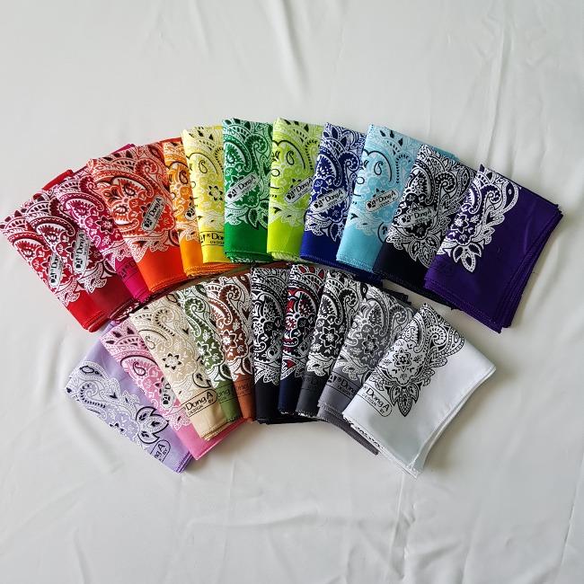 페이즐리 국산 면 레트로 스카프 헤어밴드 손수건 1+1