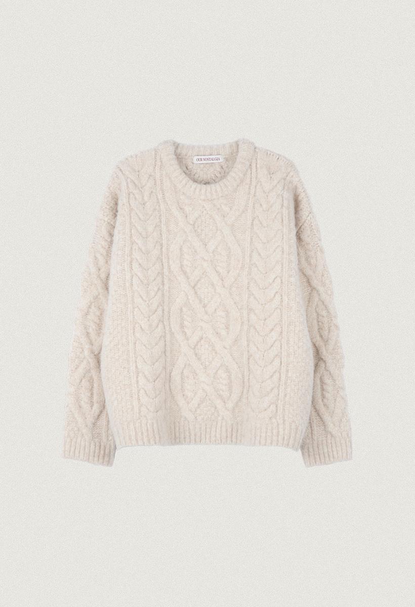 Homely Cable Knit_Oatmeal(O25-KN28)