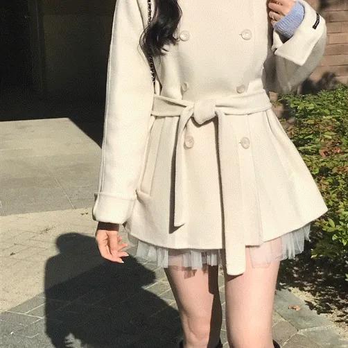 [❄️핸드메이드 / 연말룩 ] 로코 핸드메이드 더블버튼 하프 코트 (2colors) 겨울아우터 겨울코트 핸드메이드코트