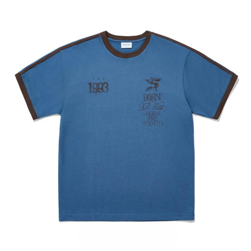 93 트랙 링거 티셔츠_빈티지블루