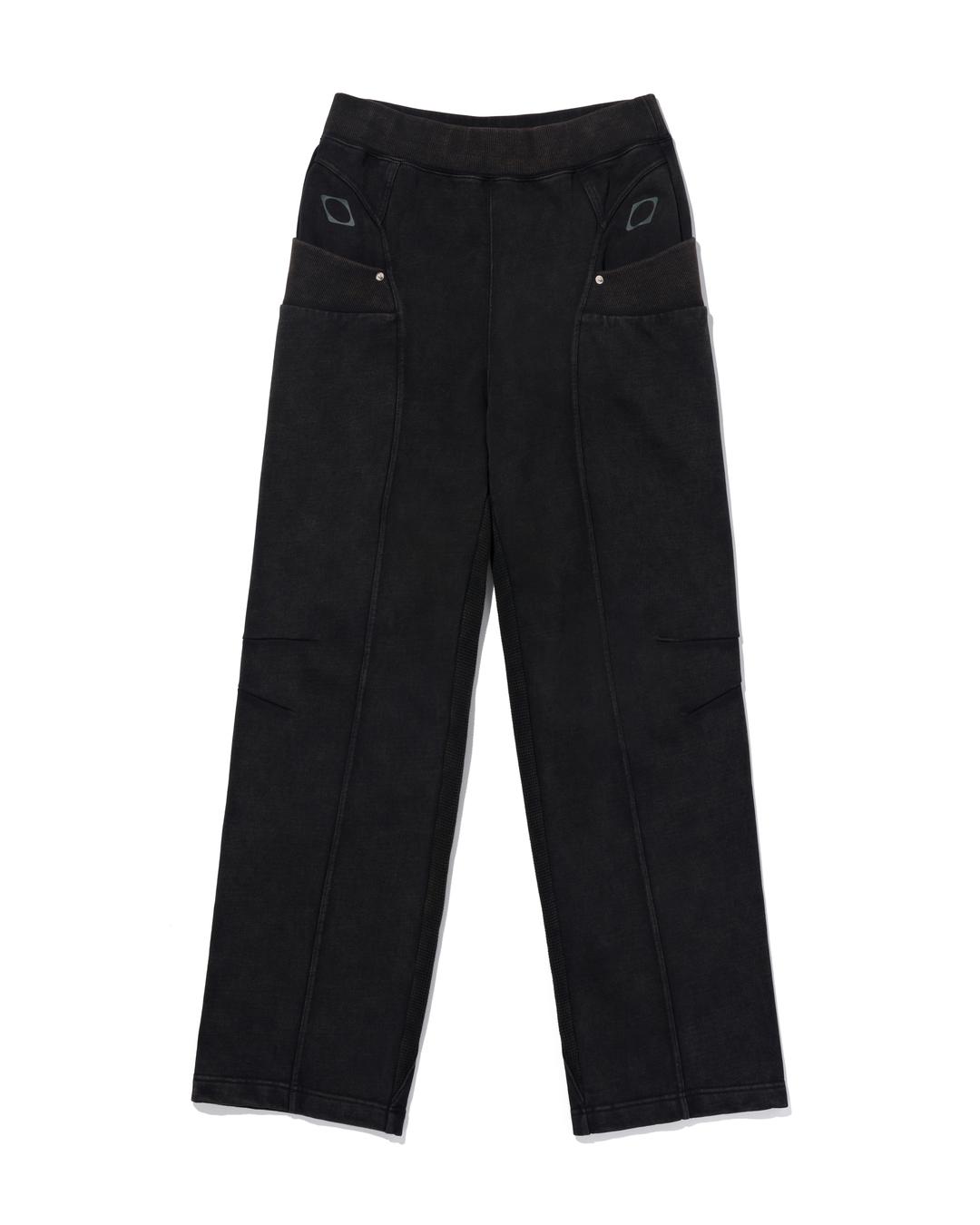 CUT OFF SWEAT PANTS_WASHED BLACK