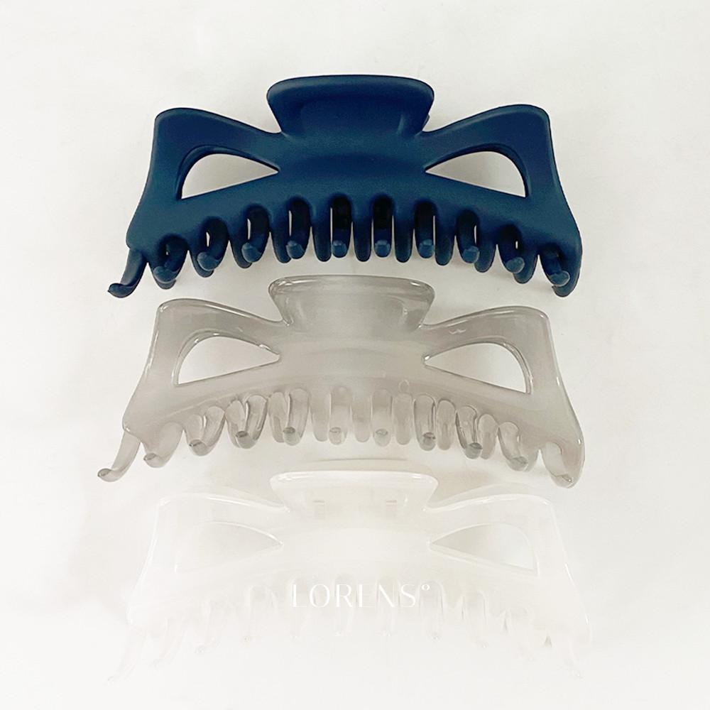 로렌스 빅 나비 무광 네이비 유광 그레이 투명 화이트 초대형 숱많은 국산 왕 헤어집게핀