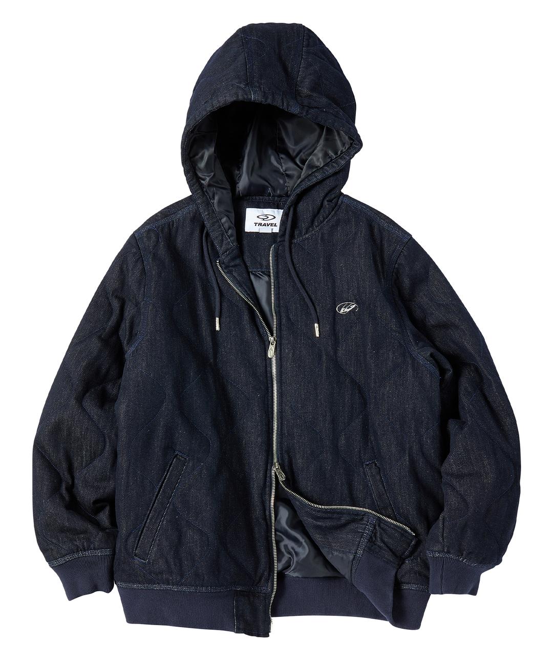 파이핑 라이트 패딩 자켓 블랙