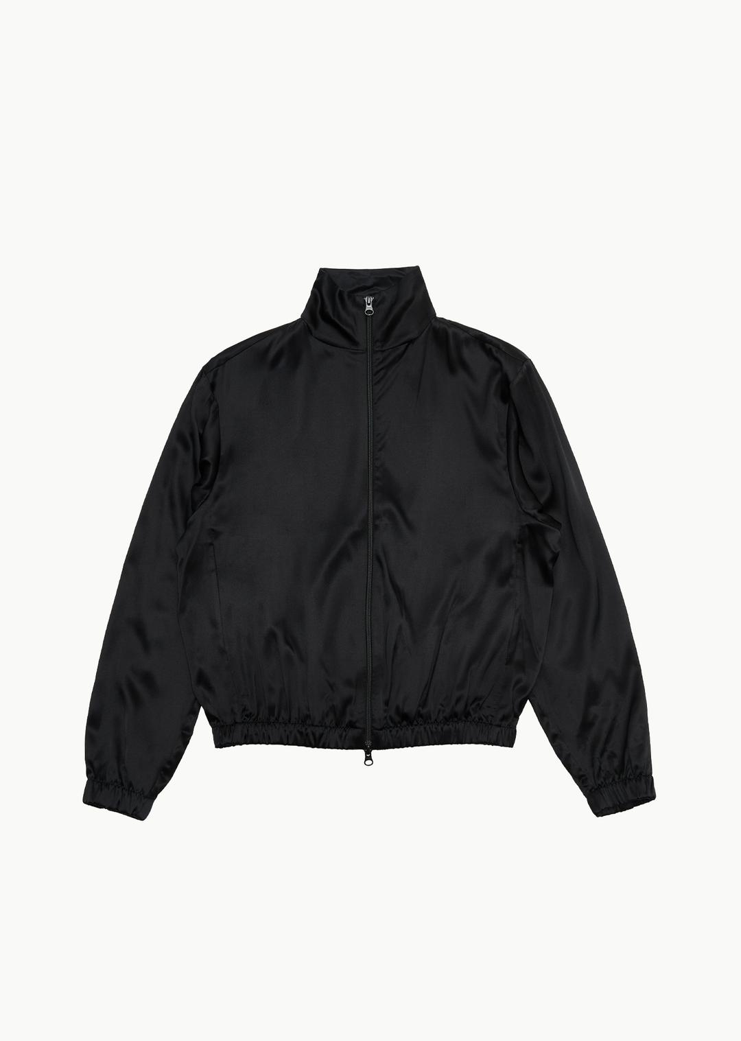 no.261 silk zipper jacket, black