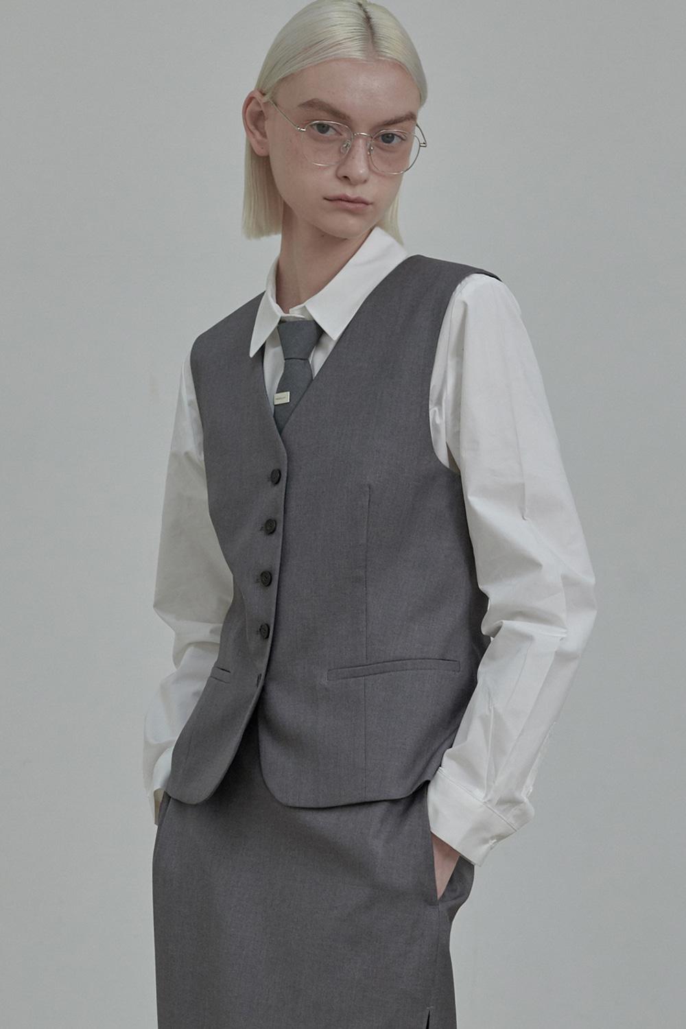 Lydia suit jacket vest-Grey