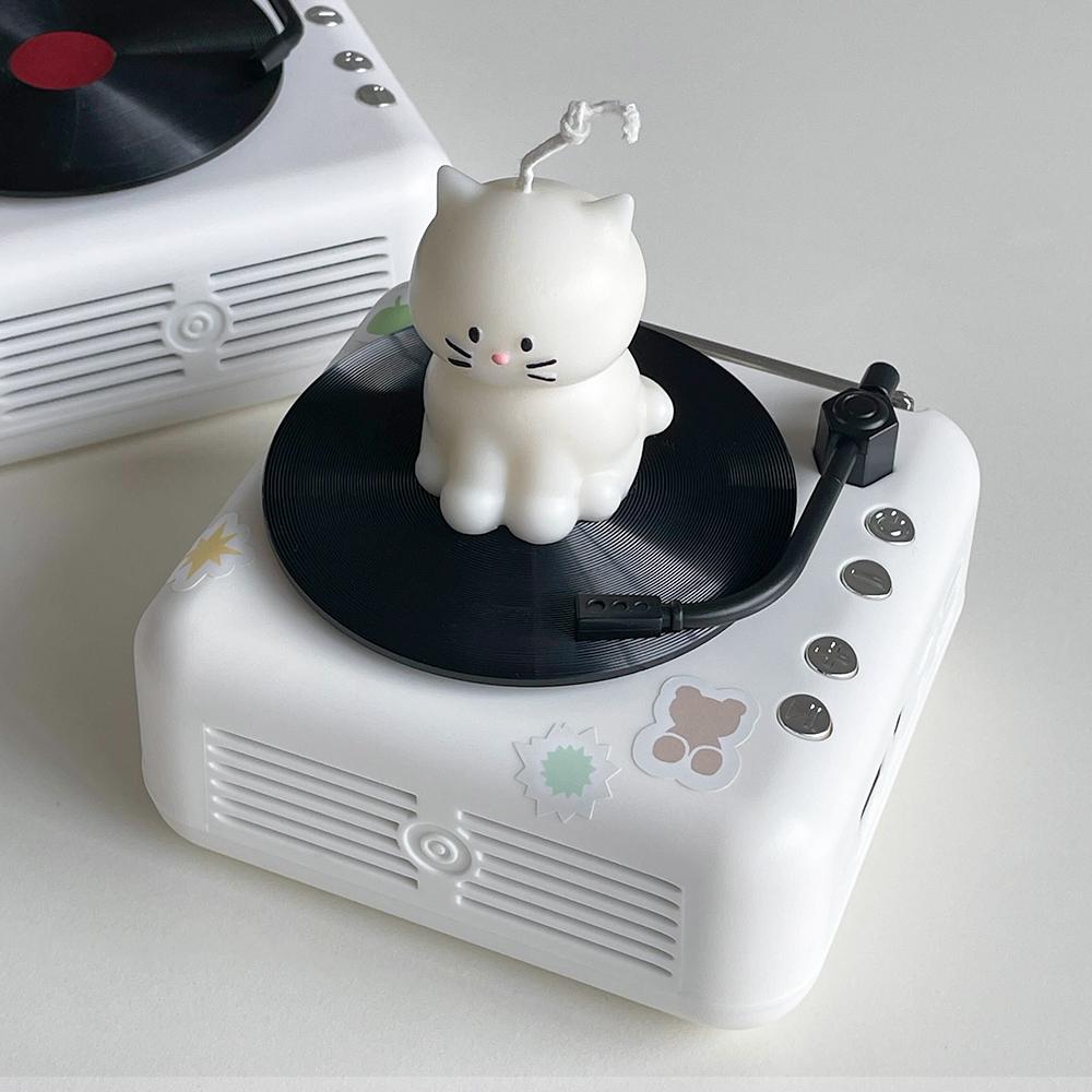 (+스티커, 피규어 증정) 무선 턴테이블 블루투스 스피커 미니 레트로 인테리어