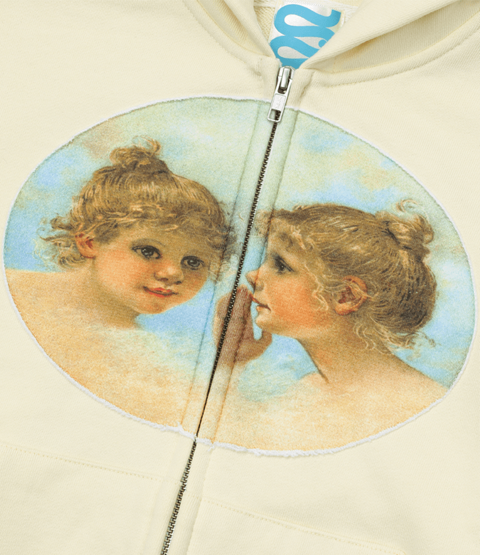 TWO-GIRL PRINTED WOMAN ZIP-UP HOODIE(FOR WOMAN)