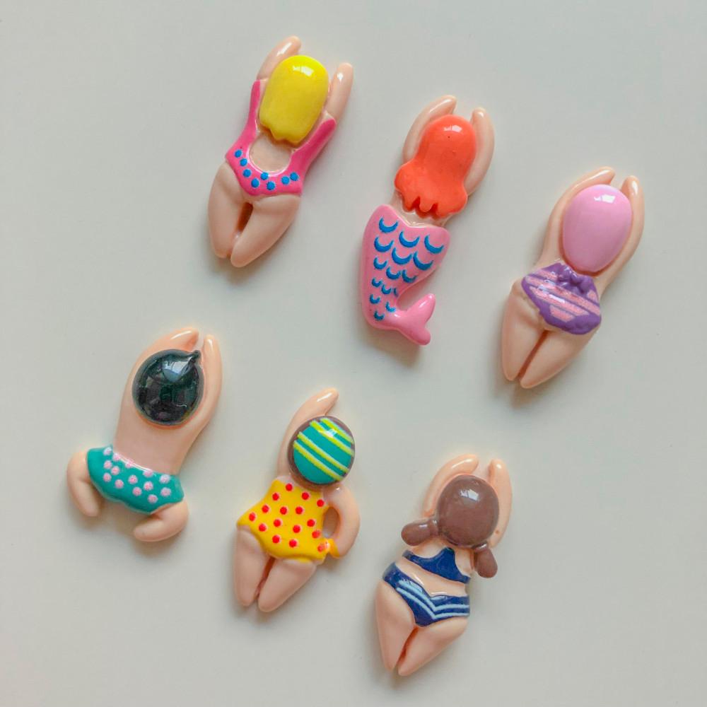 헤엄치는 사람들 여름 바다 수영 자석 마그넷 냉장고자석 귀여운자석 6P