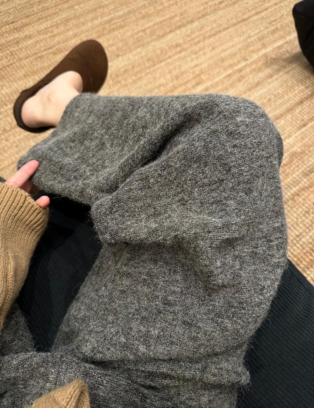 부클 모직 와이드 팬츠(2컬러)