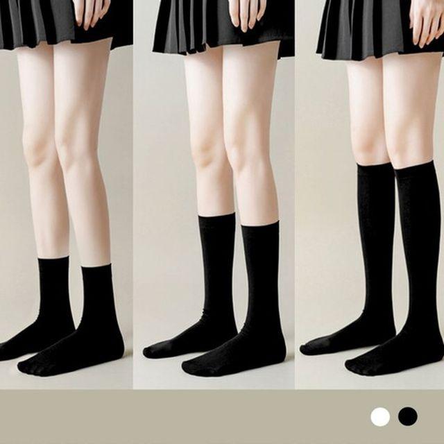 다리 얇아보이는 슬림라인 반스타킹 깔끔 데일리 얇은 시원한 반양말 스타킹 앵클삭스 니삭스 학생 성인 봄 여름 가을 무지 흰색 블랙 무릎 종아리 레깅스 긴양말 반타이즈