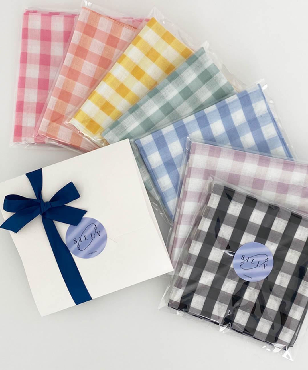 [선물포장OK!] 환경을 지키는, 체크 손수건